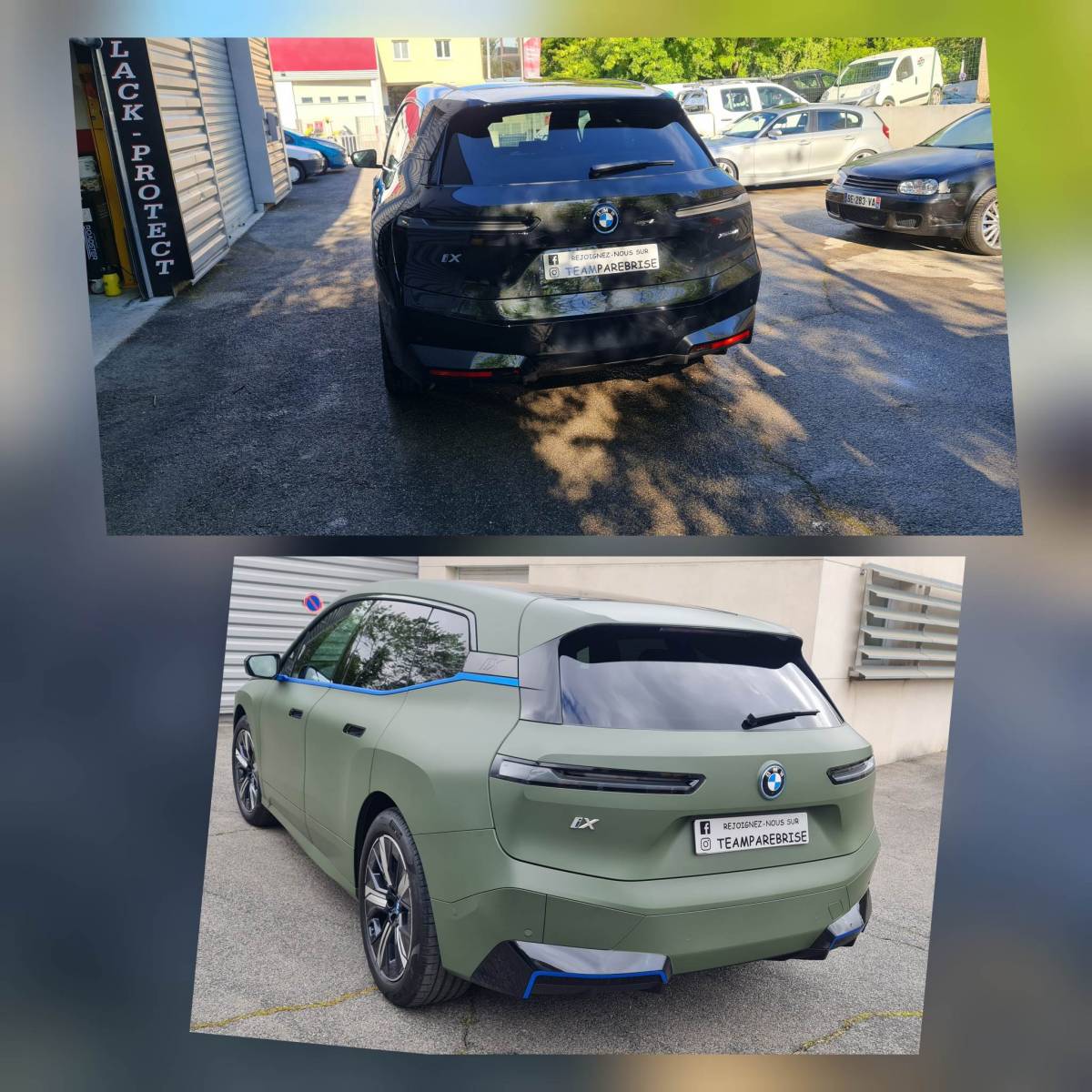 Passage du noir au vert militaire 