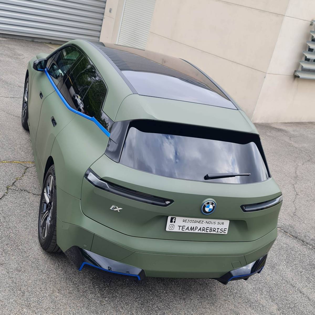 Covering vert militaire et bleu 