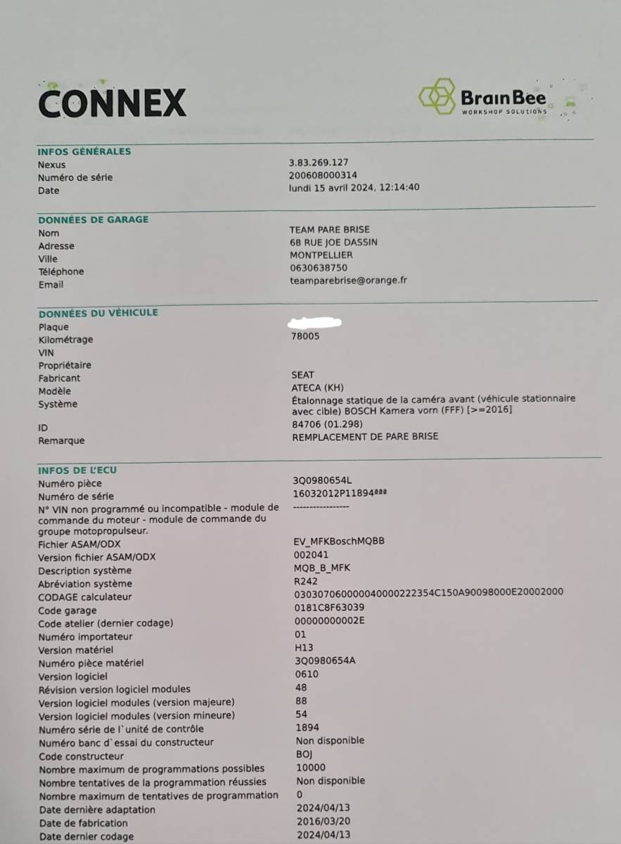 Certificat de calibration sur Montpellier 